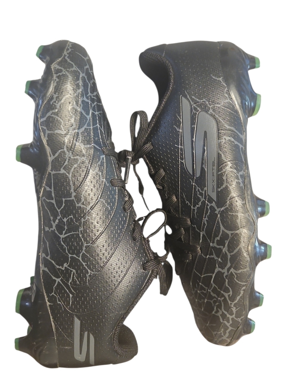 Skechers SKX Boys Black Gray Soccer Cleats Size 2.5 - Picture 2 of 5